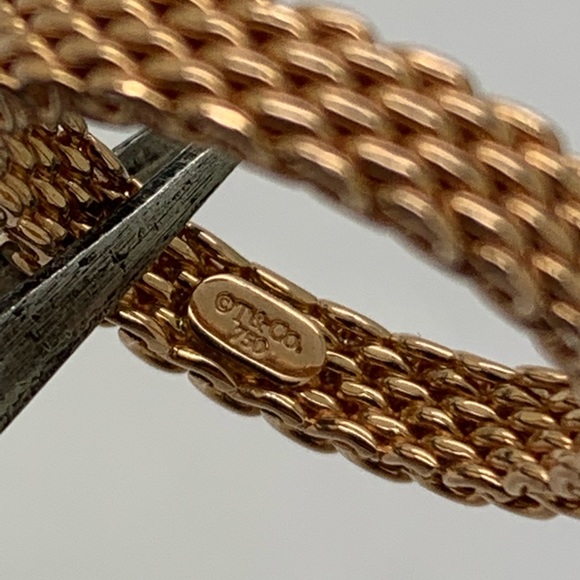 Tiffany&co 18 Kt Somerset Mesh Ring Size 5 - Picture 2 of 12